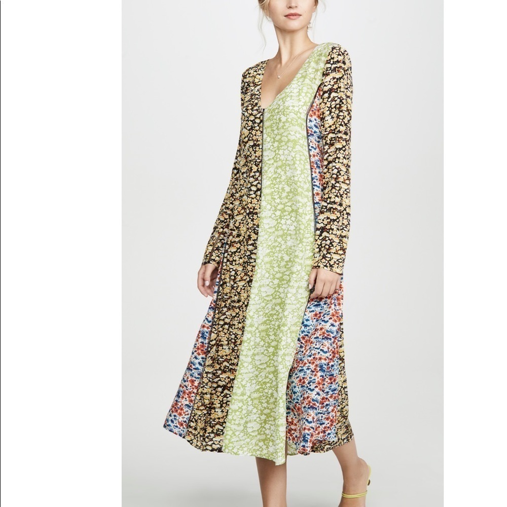 Stine Goya “Maca” Dress Multicolored Floral Longsleeve Midi Dress - Picture 6 of 10